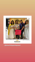 Customer review post photo of four women standing together in a shop, with one holding shopping bag with Panache logo.
