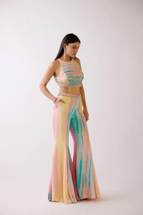 Pink Sharara Set With Hand Embellishments